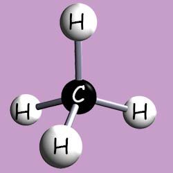 3d model of methane molecule.